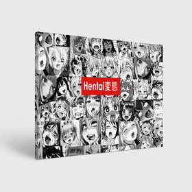 Холст прямоугольный с принтом Hentai , 100% ПВХ |  | ahegao | anime | black   white | cartoon | collage | comic | emotion | faces | girls | hieroglyphs | inscription | japanese | manga | mouth | open | аниме | девушки | иероглифы | коллаж | комикс | лица | мультфильм | надпись | 