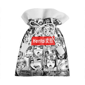 Подарочный 3D мешок с принтом Hentai , 100% полиэстер | Размер: 29*39 см | ahegao | anime | black   white | cartoon | collage | comic | emotion | faces | girls | hieroglyphs | inscription | japanese | manga | mouth | open | аниме | девушки | иероглифы | коллаж | комикс | лица | мультфильм | надпись | 