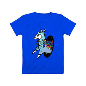 Детская футболка хлопок с принтом Овечка и телепорт двусторонняя , 100% хлопок | круглый вырез горловины, полуприлегающий силуэт, длина до линии бедер | галактика | звезды | козел | космос | лама | метеориты | овечка | овца | телепорт