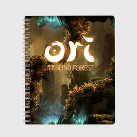 Тетрадь с принтом Ori and the Blind Forest , 100% бумага | 48 листов, плотность листов — 60 г/м2, плотность картонной обложки — 250 г/м2. Листы скреплены сбоку удобной пружинной спиралью. Уголки страниц и обложки скругленные. Цвет линий — светло-серый
 | blind forest | ori | sein | белка | гумо | кошка | куро | лиса | нару | непроглядный лес | ори | платформер | птенец | сейн | сова