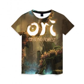 Женская футболка 3D с принтом Ori and the Blind Forest , 100% полиэфир ( синтетическое хлопкоподобное полотно) | прямой крой, круглый вырез горловины, длина до линии бедер | blind forest | ori | sein | белка | гумо | кошка | куро | лиса | нару | непроглядный лес | ори | платформер | птенец | сейн | сова
