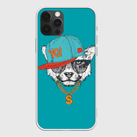 Чехол для iPhone 12 Pro Max с принтом Гепард в кепке , Силикон |  | animal | beast | cap | chain | cheetah | dollar | gold | head | гепард | голова | доллар | животное | зверь | золото | кепка | очки | цепь
