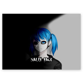 Поздравительная открытка с принтом Sally face , 100% бумага | плотность бумаги 280 г/м2, матовая, на обратной стороне линовка и место для марки
 | sally face | маска | сали | салли | салли кромсалли | фейс | фишер
