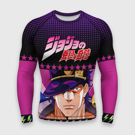 Мужской рашгард 3D с принтом Joutarou Kuujou JoJo ,  |  | Тематика изображения на принте: bizarre adventure | jojo | аниме | джоджо | манго