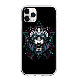 Чехол для iPhone 11 Pro матовый с принтом Тигр , Силикон |  | beast | evil | fangs | grin | predator | sacral | signs | tiger | wild | дикий | зверь | злой | знаки | клыки | оскал | сакральные | тигр | хищник