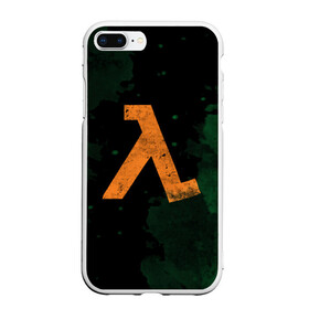 Чехол для iPhone 7Plus/8 Plus матовый с принтом HALF-LIFE - Lambda , Силикон | Область печати: задняя сторона чехла, без боковых панелей | black | counter | csgo | freeman | gordon | half | half life | halflife | lambda | life | logo | mesa | portal | strike | xen | гордон | контр | лайф | лого | портал | символ | страйк | фримен | халф | халф лайф | халфлайф