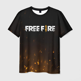 Мужская футболка 3D с принтом FREE FIRE , 100% полиэфир | прямой крой, круглый вырез горловины, длина до линии бедер | battle | battlegrounds | fire | free | game | games | garena | logo | mobile | royale | батлграунд | битва | гарена | гарено | игра | игры | королевская | лого | логотип | мобайл | онлайн | символ | фаер | фаир | фри
