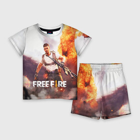 Детский костюм с шортами 3D с принтом FREE FIRE ,  |  | battle | battlegrounds | fire | free | game | games | garena | logo | mobile | royale | батлграунд | битва | гарена | гарено | игра | игры | королевская | лого | логотип | мобайл | онлайн | символ | фаер | фаир | фри