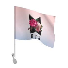 Флаг для автомобиля с принтом BTS , 100% полиэстер | Размер: 30*21 см | bangtan boys | beyond the scene | bts | k pop | kpop | love yourself | бтс | к поп
