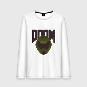 Мужской лонгслив хлопок с принтом DOOM , 100% хлопок |  | doom | doom eternal | game | minimalism | игры | минимализм