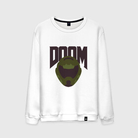 Мужской свитшот хлопок с принтом DOOM , 100% хлопок |  | doom | doom eternal | game | minimalism | игры | минимализм