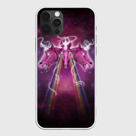 Чехол для iPhone 12 Pro Max с принтом Единороги в космосе , Силикон |  | magic | unicorn | волшебство | единорог | конь | космос | лошадь | меджик | психодел | радуга | череп | юникорн