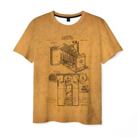 Мужская футболка 3D с принтом Photographic Camera Patent , 100% полиэфир | прямой крой, круглый вырез горловины, длина до линии бедер | patent | идея | история | камера | патент | разработка | фотик | фотоаппарат | фотограф | чертеж | чертежи