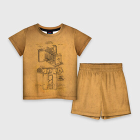 Детский костюм с шортами 3D с принтом Photographic Camera Patent ,  |  | patent | идея | история | камера | патент | разработка | фотик | фотоаппарат | фотограф | чертеж | чертежи