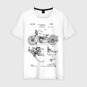 Мужская футболка хлопок с принтом Patent Harley , 100% хлопок | прямой крой, круглый вырез горловины, длина до линии бедер, слегка спущенное плечо. | harley | patent | байк | байкер | идея | история | механика | мото | мотоцикл | патент | разработка | харлей | чертеж | чертежи