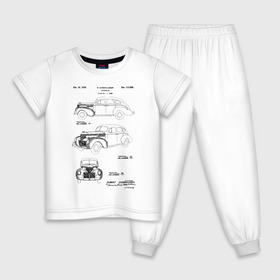 Детская пижама хлопок с принтом Patent - Automobile , 100% хлопок |  брюки и футболка прямого кроя, без карманов, на брюках мягкая резинка на поясе и по низу штанин
 | car | patent | авто | автомобиль | идея | история | машина | механика | патент | разработка | чертеж | чертежи