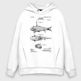 Мужское худи Oversize хлопок с принтом Patent - Artificial bait , френч-терри — 70% хлопок, 30% полиэстер. Мягкий теплый начес внутри —100% хлопок | боковые карманы, эластичные манжеты и нижняя кромка, капюшон на магнитной кнопке | patent | воблер | идея | история | крючок | патент | приманка | разработка | рыбак | рыбалка | туризм | удочка | чертеж | чертежи