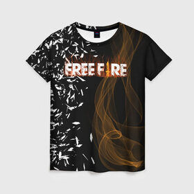 Женская футболка 3D с принтом FREE FIRE , 100% полиэфир ( синтетическое хлопкоподобное полотно) | прямой крой, круглый вырез горловины, длина до линии бедер | free fire | free fire pc | game | garena | mobile game | royale | trsffb | битва онлайн | гарена | игра | огонь | свободный огонь | фри фаер