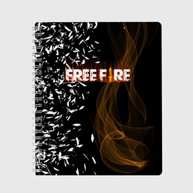Тетрадь с принтом FREE FIRE , 100% бумага | 48 листов, плотность листов — 60 г/м2, плотность картонной обложки — 250 г/м2. Листы скреплены сбоку удобной пружинной спиралью. Уголки страниц и обложки скругленные. Цвет линий — светло-серый
 | free fire | free fire pc | game | garena | mobile game | royale | trsffb | битва онлайн | гарена | игра | огонь | свободный огонь | фри фаер