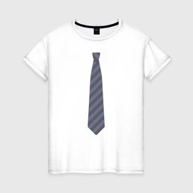 Женская футболка хлопок с принтом Business , 100% хлопок | прямой крой, круглый вырез горловины, длина до линии бедер, слегка спущенное плечо | business | business style | галстук | деловой стиль