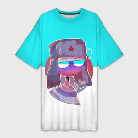 Платье-футболка 3D с принтом CountryHumans   Россия ,  |  | balls | country | countryballs | countryhumans | fandom | flag | flags | humans | russia | ussr | болз | кантри | кантриболз | кантрихуманс | россия | ссср | страна | страны | флаг | флаги | фэндом | хуманс | хьюманс