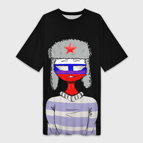 Платье-футболка 3D с принтом CountryHumans   Россия ,  |  | balls | country | countryballs | countryhumans | fandom | flag | flags | humans | russia | ussr | болз | кантри | кантриболз | кантрихуманс | россия | ссср | страна | страны | флаг | флаги | фэндом | хуманс | хьюманс