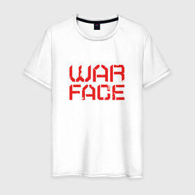 Мужская футболка хлопок с принтом WARFACE , 100% хлопок | прямой крой, круглый вырез горловины, длина до линии бедер, слегка спущенное плечо. | Тематика изображения на принте: warface | вар фейс | варфейс