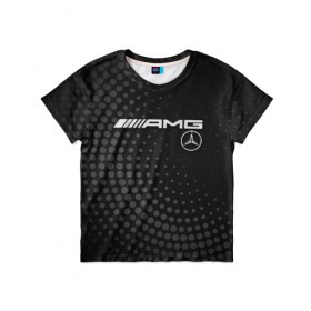 Детская футболка 3D с принтом Mercedes , 100% гипоаллергенный полиэфир | прямой крой, круглый вырез горловины, длина до линии бедер, чуть спущенное плечо, ткань немного тянется | amg | mercedes | авто | автомобиль | иномарка | логотип | машина | мерседес | текстура