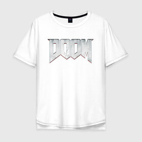 Мужская футболка хлопок Oversize с принтом DOOM , 100% хлопок | свободный крой, круглый ворот, “спинка” длиннее передней части | doom | doom eternal | дум