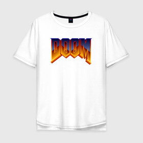 Мужская футболка хлопок Oversize с принтом DOOM , 100% хлопок | свободный крой, круглый ворот, “спинка” длиннее передней части | doom | doom eternal | дум