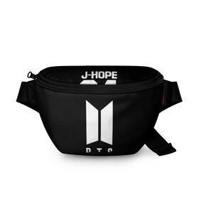 Поясная сумка 3D с принтом BTS J-HOPE , 100% полиэстер | плотная ткань, ремень с регулируемой длиной, внутри несколько карманов для мелочей, основное отделение и карман с обратной стороны сумки застегиваются на молнию | bangtan boys | bt21 | bts | бтс