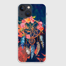 Чехол для iPhone 13 mini с принтом Ловец Снов ,  |  | ловец снов | перья | сон | цветы