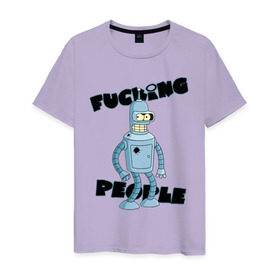 Мужская футболка хлопок с принтом Futurama Bender , 100% хлопок | прямой крой, круглый вырез горловины, длина до линии бедер, слегка спущенное плечо. | bender | futurama | бендер | футурама