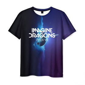 Мужская футболка 3D с принтом IMAGINE DRAGONS , 100% полиэфир | прямой крой, круглый вырез горловины, длина до линии бедер | Тематика изображения на принте: evolve | id | imagine dragons | драконы | ид