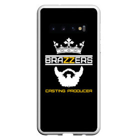 Чехол для Samsung Galaxy S10 с принтом Brazzers Casting-producer , Силикон | Область печати: задняя сторона чехла, без боковых панелей | adults | beard | brazzers | casting | crown | inscription | king | logo | movies | mustache | producer | studio | борода | кастинг | король | корона | логотип | надпись | продюсер | студия | усы | фильмы | царь