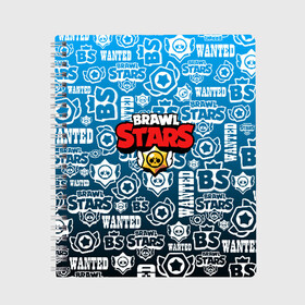 Тетрадь с принтом BRAWL STARS LOGOBOMBING , 100% бумага | 48 листов, плотность листов — 60 г/м2, плотность картонной обложки — 250 г/м2. Листы скреплены сбоку удобной пружинной спиралью. Уголки страниц и обложки скругленные. Цвет линий — светло-серый
 | Тематика изображения на принте: android | brawl stars | colt | crow | games | leon | penny | poco. | shelly | spike | wanted | брав | бравл старс | звезды | игры | мобильные игры | старс