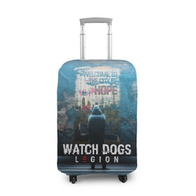 Чехол для чемодана 3D с принтом WATCH DOGS LEGION , 86% полиэфир, 14% спандекс | двустороннее нанесение принта, прорези для ручек и колес | ded sec | fox | hacker | legion | watch dogs | watch dogs 2 | watch dogs legion | легион | хакер