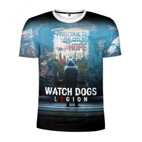 Мужская футболка 3D спортивная с принтом WATCH DOGS LEGION , 100% полиэстер с улучшенными характеристиками | приталенный силуэт, круглая горловина, широкие плечи, сужается к линии бедра | ded sec | fox | hacker | legion | watch dogs | watch dogs 2 | watch dogs legion | легион | хакер