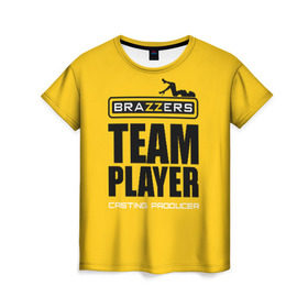 Женская футболка 3D с принтом Brazzers Team player , 100% полиэфир ( синтетическое хлопкоподобное полотно) | прямой крой, круглый вырез горловины, длина до линии бедер | Тематика изображения на принте: adults | brazzers | casting | emblem | films | girl | inscription | logo | player | producer | silhouette | studio | team | девушка | игрок | кастинг | командный | логотип | надпись | продюсер | силуэт | студия | фильмы | эмблема