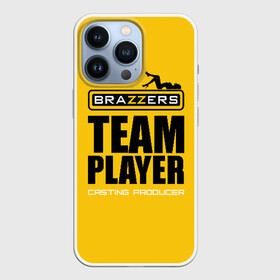 Чехол для iPhone 13 Pro с принтом Brazzers Team player ,  |  | Тематика изображения на принте: adults | brazzers | casting | emblem | films | girl | inscription | logo | player | producer | silhouette | studio | team | девушка | игрок | кастинг | командный | логотип | надпись | продюсер | силуэт | студия | фильмы | эмблема