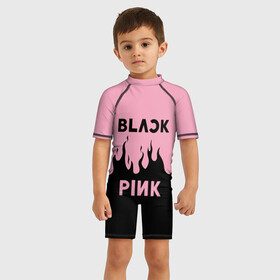 Детский купальный костюм 3D с принтом BLACKPINK , Полиэстер 85%, Спандекс 15% | застежка на молнии на спине | blackpink | kpop
