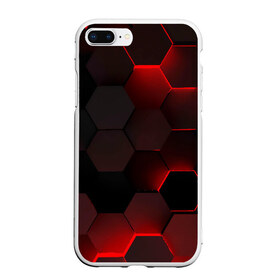 Чехол для iPhone 7Plus/8 Plus матовый с принтом 3D плиты , Силикон | Область печати: задняя сторона чехла, без боковых панелей | 3d | 3д | абстракция | квадраты | неон | плитки | плиты | свет | свечение | текстура