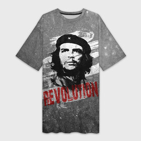 Платье-футболка 3D с принтом Че Гевара ,  |  | che | che guevara | cuba | ernesto guevara | guerrilla | revolution | viva la | viva la revolution | история | куба | партизан | революция | свобода | че | че гевара | чегевара