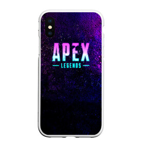 Чехол для iPhone XS Max матовый с принтом Apex Legends Neon logo , Силикон | Область печати: задняя сторона чехла, без боковых панелей | Тематика изображения на принте: apex | apex legends | bangalor | bloodhound | caustic | crypto | gibraltar | legends | lifeline | logo | mirage | neon | pathfinder | titanfall | watson | wraith | апекс | неон