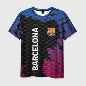 Мужская футболка 3D с принтом BARCELONA , 100% полиэфир | прямой крой, круглый вырез горловины, длина до линии бедер | barca | barsa | barselona | fc barcelona | leo messi | neimar | neymar | барселона | лионель месси | неймар | нэмар | футбол.