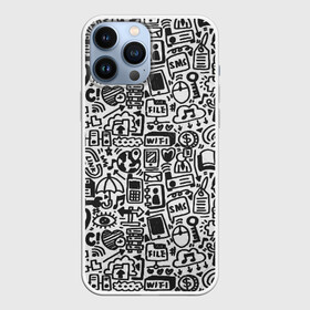 Чехол для iPhone 13 Pro Max с принтом Символы ,  |  | вещи | интернет | символы | чёрное на белом