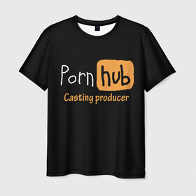 Мужская футболка 3D с принтом Porn hab Casting-producer , 100% полиэфир | прямой крой, круглый вырез горловины, длина до линии бедер | Тематика изображения на принте: adults | casting | inscription | logo | movies | producer | studio | кастинг | логотип | надпись | продюсер | студия | фильмы