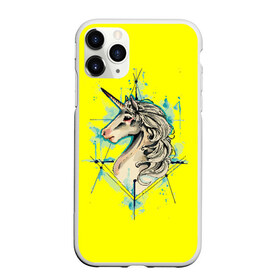 Чехол для iPhone 11 Pro матовый с принтом Единорог Yellow Unicorn , Силикон |  | Тематика изображения на принте: unicorn | yellow unicorn | единорог | единорожки | животные | лошади