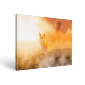 Холст прямоугольный с принтом Лисичка в тумане , 100% ПВХ |  | animals | forest | fox | арт | животное | лес | лиса | лисичка | облака | рисунок | рыжая лиса | туман