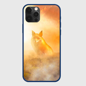 Чехол для iPhone 12 Pro с принтом Лисичка в тумане , силикон | область печати: задняя сторона чехла, без боковых панелей | animals | forest | fox | арт | животное | лес | лиса | лисичка | облака | рисунок | рыжая лиса | туман